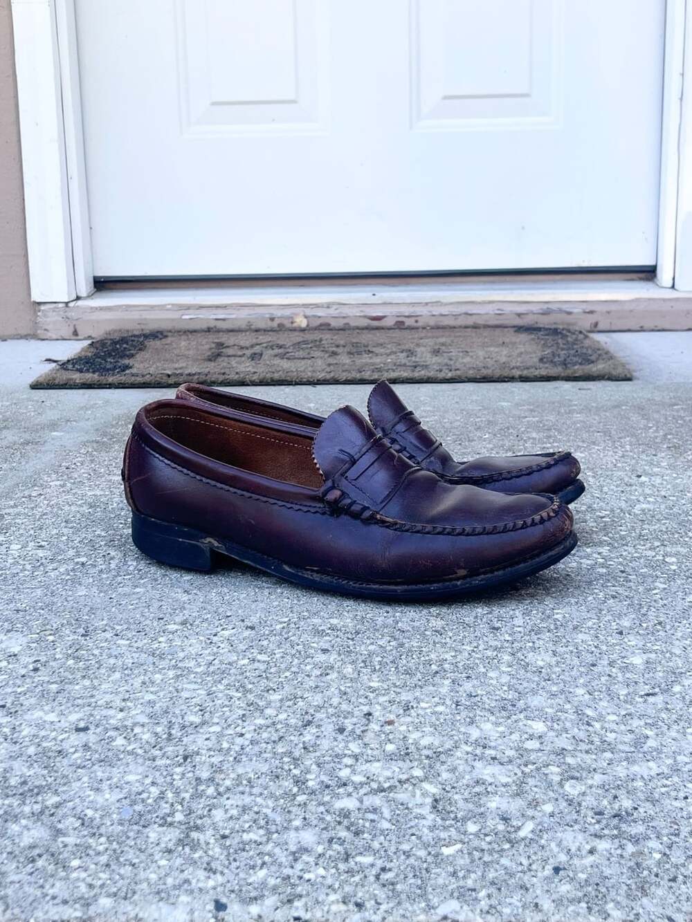 Vintage Dexter Brown Maroon Leather Penny Loafers Dress Shoes Size 10